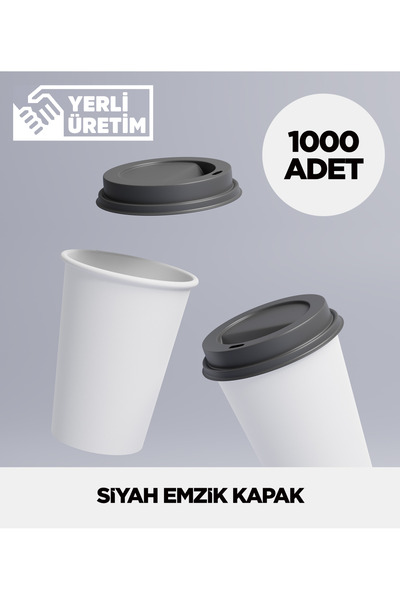 Sepet Doldur 12 OZ Emzik Kapak Siyah veya Beyaz - 1000 Adet