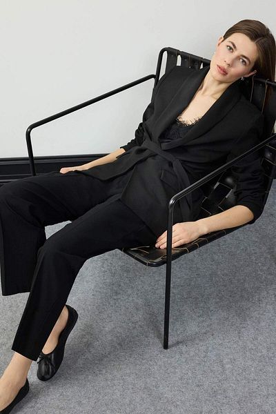 DeFacto Regular Fit Belted Basic Plain Blazer Jacket E7346Ax25Sp
