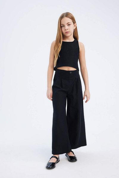 DeFacto Set de 2 bucăți pentru fete, tricou fără mâneci, cu decolteu, pantaloni C0871A825SM