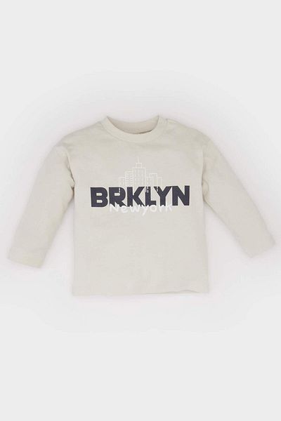 DeFacto Baby Boy Crew Neck Printed Long Sleeve T-Shirt D7924A525Sp