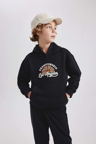 DeFacto Bedrucktes Kapuzen-Sweatshirt mit Kängurutasche für Jungen B7821a8ns