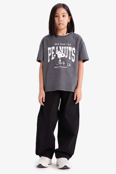 DeFacto Girls Snoopy Relax Fit Crew Neck Short Sleeve T-Shirt D8821A825Sp