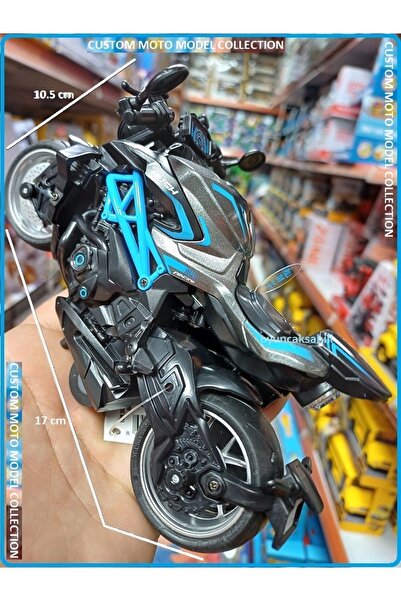 OYUNCAKSAHİLİ Custom Tasarım Motorsiklet Metal plst ışıklı Sesli Koleksiyon M...