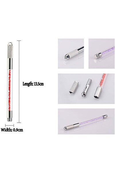 HD Profesyonel Kalıcı Makyaj Mikroblading 3d Kıl Tekniği Uygulama Kalem - Kırmızı