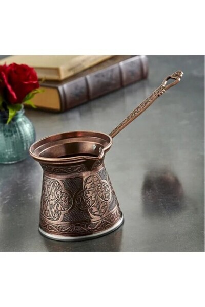 E orient kalite 2 kişilik fincan Takımı Bakır Osmanlı Desenli motifli Türk kahvesi