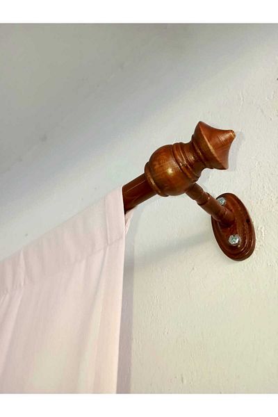 MZN Home Rustic Pipe Pink Vintage Linen Curtain with Skirt Ruffles - Lace Gift - (En X Boy)