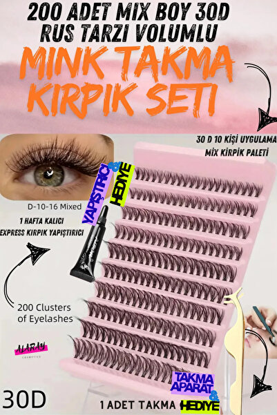 Francheska Rus Volume 30d Takma Ipek Kirpikler Mix Kendin Yap Seti -yapıştırı...