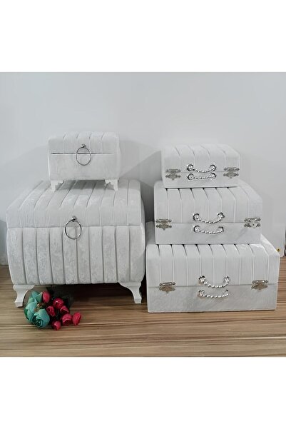 Hasret Çeyiz Çeyiz Sandık Damat Nişan Bohça Çanta Bavul Gelin Sandığı 5li 0571