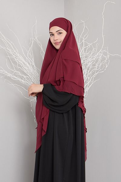 Mihrisina collection 3 layer soufflé hijab khimar hijab shawl ready turban