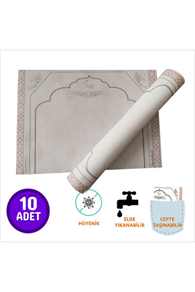 SecdeBant سجادة صلاة قابلة للغسل للاستعمال مرة واحدة من بيريسفر، مقاس الجيب 30 × 40 سم، لفة من 10 قطع