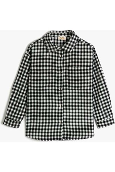 Koton Mädchenhemd Schwarz 4wkg60052aw