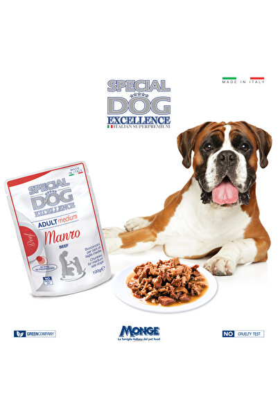 Monge Dog Wet Food - Pouches Adult medium with beef - Special Dog Excellence by Monge