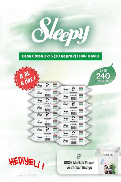 Sleepy 2X15 Easy Clean Wet Wipes Buy 8 Pay 6 and Rosie Gift