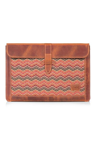 LONDO Камилска естествена кожа и тъкан калъф за лаптоп, съвместим с модели MacBook Pro 15-инчови и 16-инчови