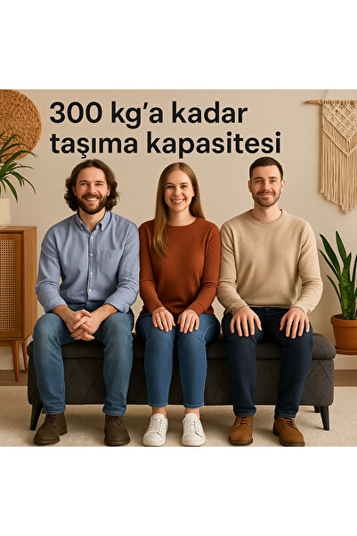 vavonni Sandıklı 140 Cm Nevrür Kapitone Amortsör Kapaklı A Kalite Gri 08