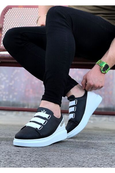 Generic Brand WG029 Black White Thick Sole Casual Men's Shoes