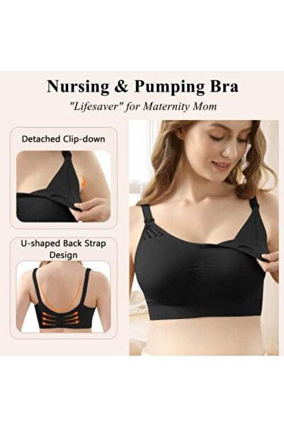 Yelajoy 4HOW Pumping Bra Hands Free Nursing Pumping Bra All in One Wireless Padded Maternity Bralette for La