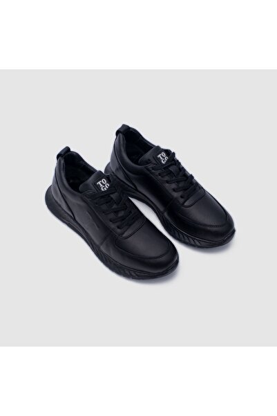 TOGO Siyah Hakiki Deri Kadın Spor Ayakkabı [060249]