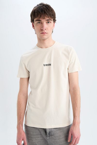 DeFacto Tricou 100% bumbac imprimat cu decolteu slim