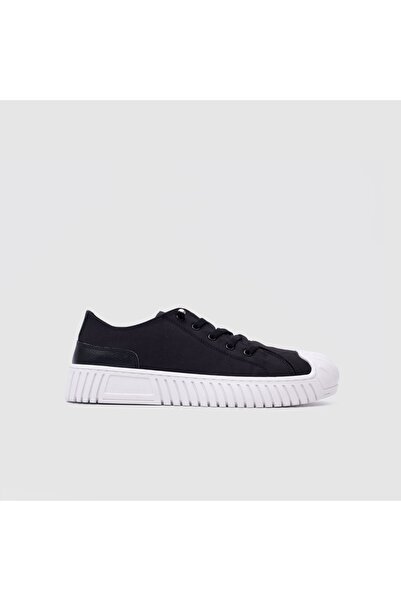 Beta Siyah Paraşüt Kumaş Kadın Sneaker Ayakkabı [B70006]