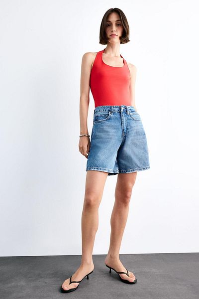 DeFacto Pantaloni scurți din jean cu croiala normală F9562AX25SM