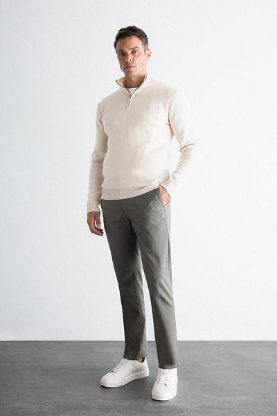 DeFacto Stretchy Cotton 4 Pockets Canvas Chino Pants - Straight Leg C9440Ax24Au