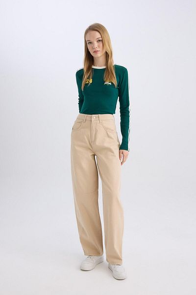 DeFacto Cool Gabardine Winter Pants - Baggy Fit with Pockets, Regular Waist D3761Ax24Au