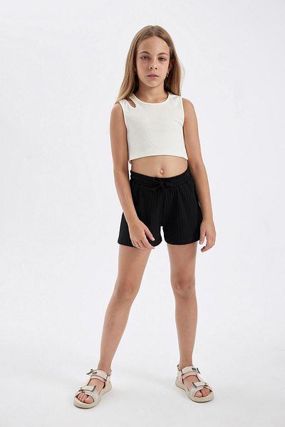 DeFacto Gerippte Camisole-Shorts für Mädchen D2009a8ın103mc