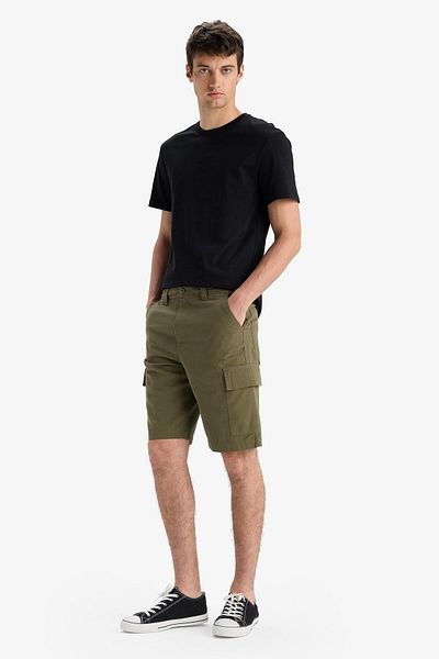 DeFacto 100 % Baumwolle, reguläre Cargo-Taschen-Bermudashorts E1708AX25SM