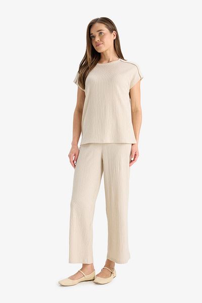 DeFacto Flexible Waisted Straight Leg Wrap-Around Capri Pants F6166Ax25Sm