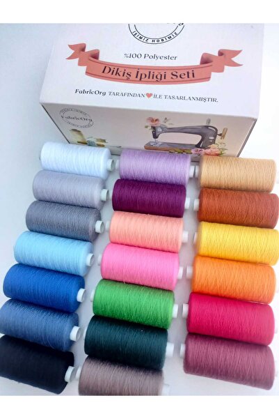 fabricorg 1000 m X 20 Colors 120 Number Machine & Hand Sewing Thread Set-1