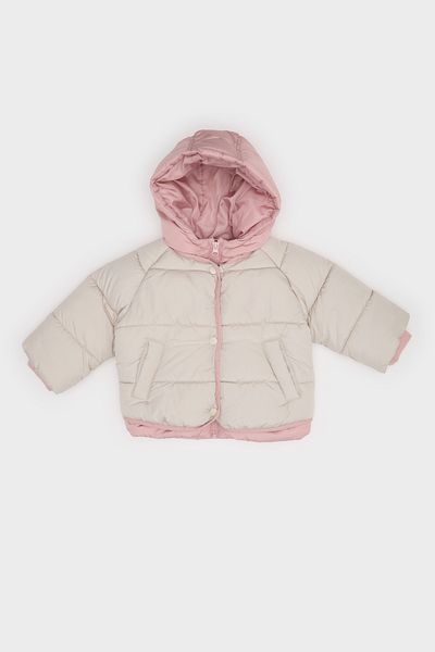 DeFacto Wasserabweisender Puffermantel mit gerippten Ärmeln und Kapuze für Babys – C5312a524au