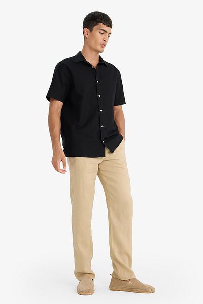 DeFacto 100% in, Relax Fit, croiala confortabila, pantaloni de vara cu picioare drepte C1117ax24sm