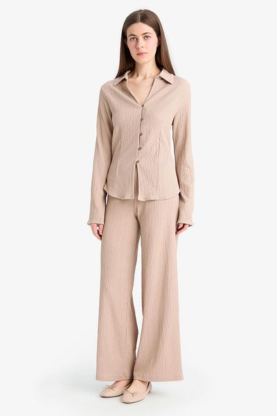 DeFacto Wide Leg Stretchy Waisted Wide Leg Wrap Pants F0057Ax25Sp