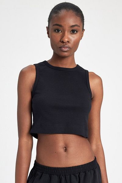 DeFacto Tricou sport cu nervuri slim cu gât - Z6573az23sp