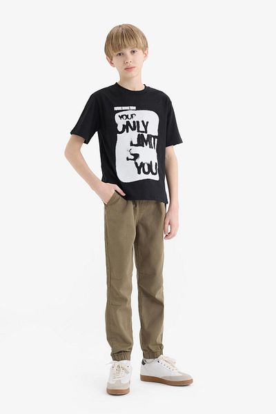 DeFacto Boy's Jogger Fit Standard Leg Gabardine Trousers E1587A825Sm
