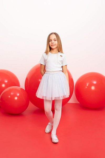 DeFacto Mädchen 23. April Kindertag Weißer Tutu-Rock mit dehnbarer Taille C0086a824sm