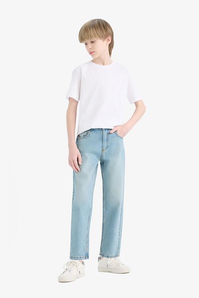 DeFacto Boy's Straight Fit Straight Leg Jean Trousers D9012A825Sm