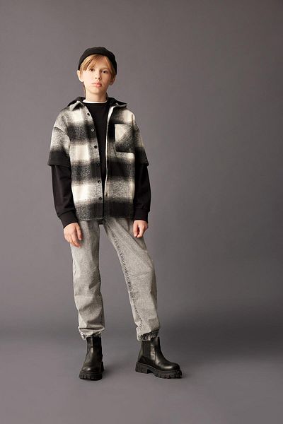 DeFacto Дънки Jogger за момче - джобове, еластична талия с връзки C4601A824Au