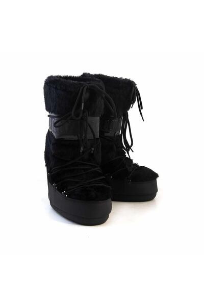 MOON BOOT Icon Faux Fur Kadın Kar Botu-14089000BLK