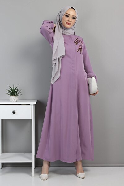 Modamihram Bestickter Hijab Ferace Flieder 10773