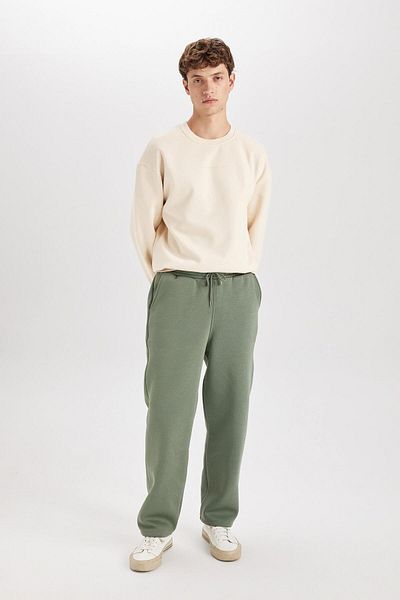 DeFacto Pantaloni de trening groși Relax Fit, cu trei buzunare, picior drept D8095ax24au