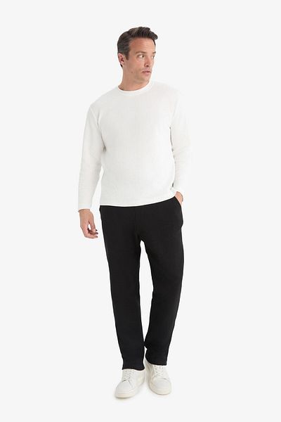 DeFacto Pantaloni de sport texturați cu picioare drepte și buzunare cu croiala normală D7603ax25sp