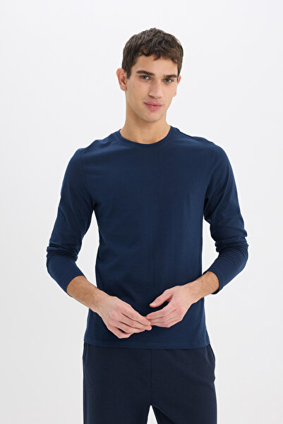 DeFacto Regular Fit Bisiklet Yaka Basic Pijama Üstü
