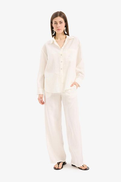 DeFacto Regular Fit Stretchy Waisted Beach Pants-Fall in Love E1172Ax25Sm