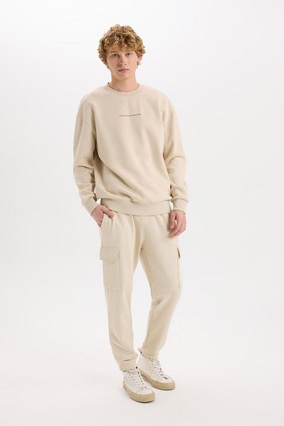 DeFacto Pantaloni de sport Jogger cu croiala normală, de bază, drepti, cu buzunare cargo, picior elastic D5252AX25SP