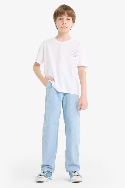DeFacto Boy's Flexible Waisted Straight Leg Jean Pants F6899A825Sm