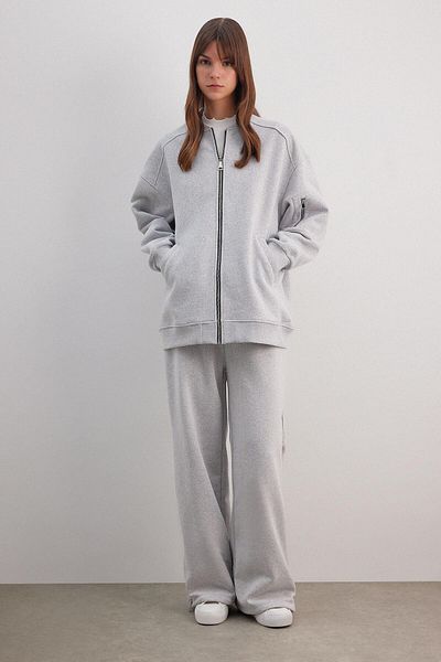 DeFacto Basic Sweatpants with Wide Leg and Side Zip - Elastic Waist C1818Ax24Sp
