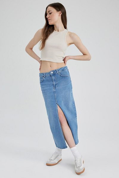 DeFacto Slim Fit Halter Neck Cotton Crop Top