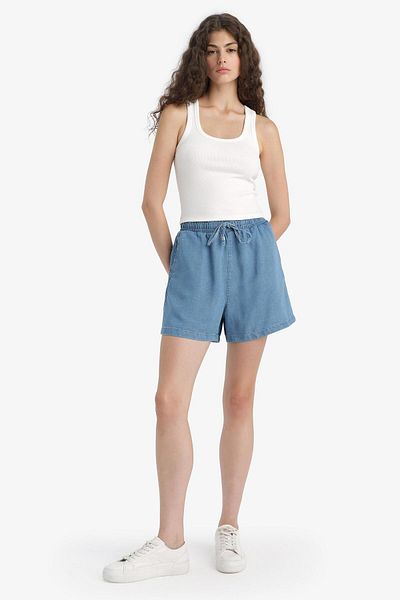 DeFacto Pantaloni scurți cu talie înaltă elastică D8247AX25SM